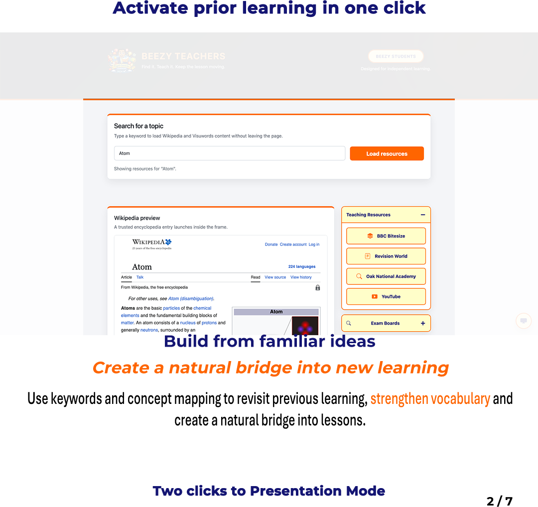 2 Activate prior learning in one click